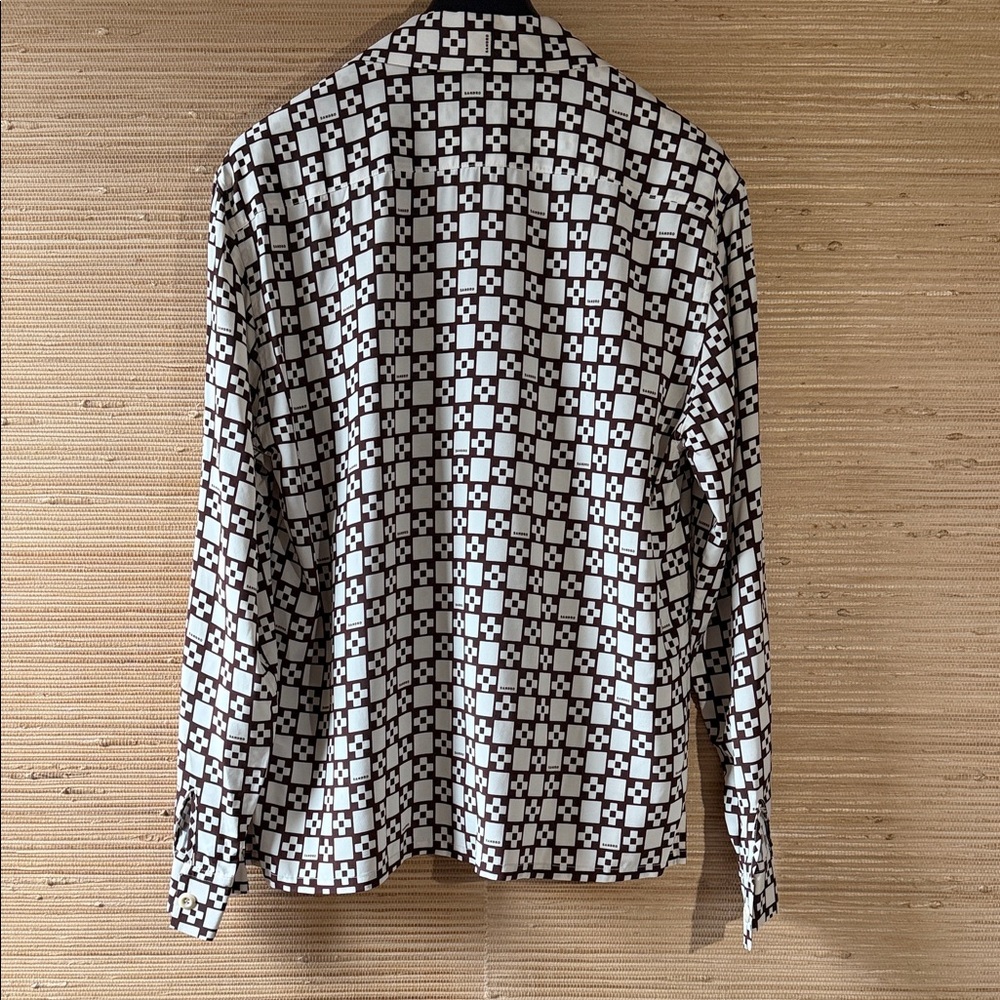 Sandro Brown and Cream Geometric Men's Shirt - Picture 4 of 10